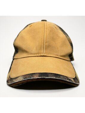 Brown Front Panel Camo Strapback Hat Adjustable Camouflage